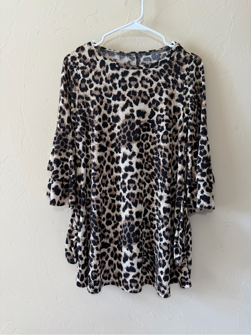 Source Unknown Leopard Print Tunic Top - Black & Brown
